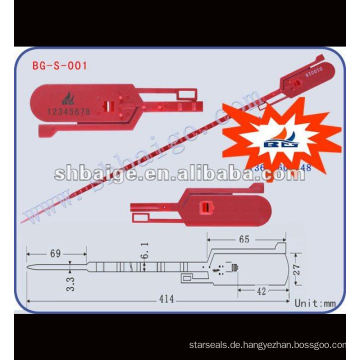 Pull-Tite-Dichtung BG-S-001, Kunststoff-Dichtband, Kunststoff-Dichtung Hersteller, Kunststoff-Verschluss-Siegel-Container, Kunststoff-Vorhängeschloss Meter-Dichtung